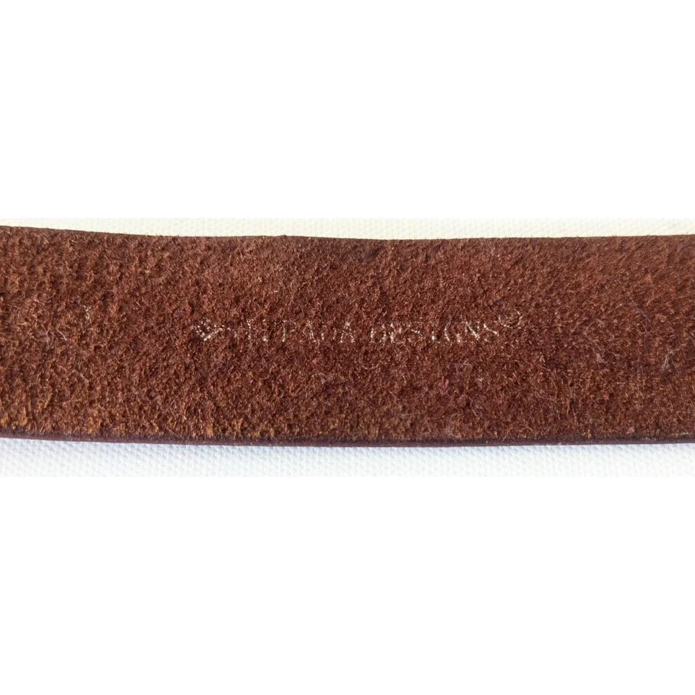 Vtg Silpada Genuine Italian Leather Brown Silver Tone Buckle Belt Women’s Large